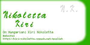 nikoletta kiri business card